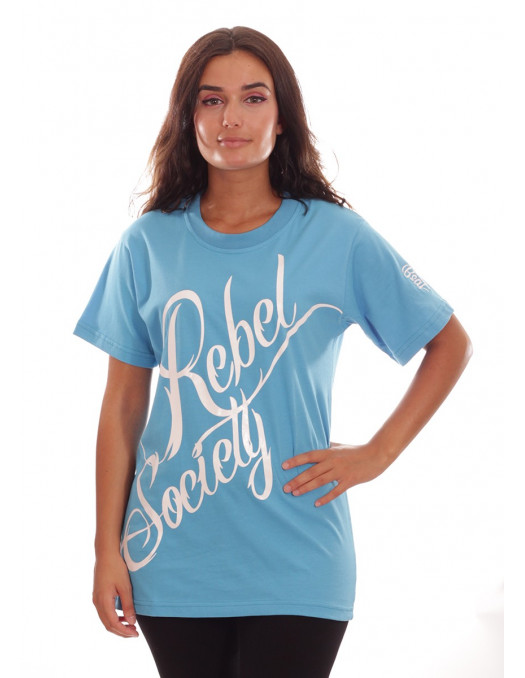 Rebel Society T-Shirt SkyBlueNWhite by BSAT