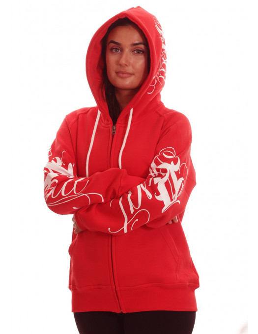 Red Art Script Hoodie by BSAT