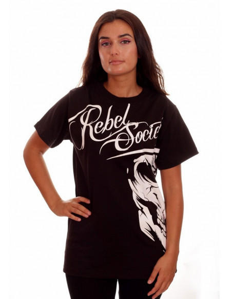 Rebel Society Skull T-Shirt Black by BSAT