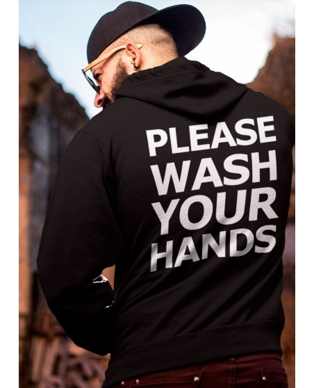 Please wash your hands hoodie black