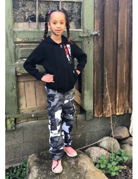 FAT.313 Kids Legend Standout ZipHoodie Black RedNWhite