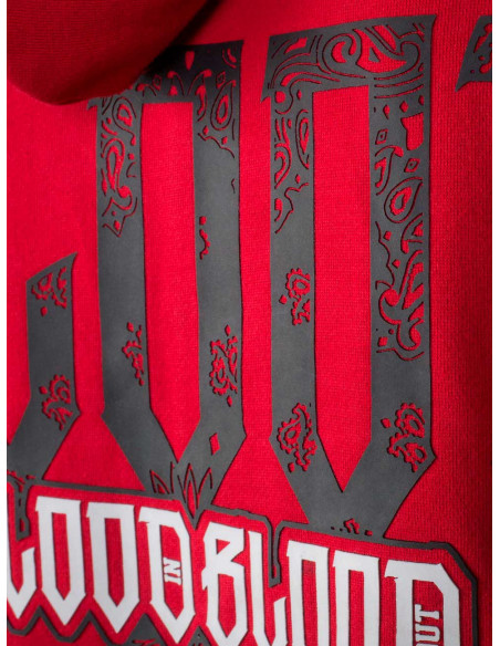 Logo Skull Hoodie RedNBlack by Blood Inh Blood Out
