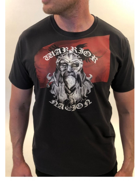 Warrior Nation T-Shirt Grey by Nordic Worlds Premium Cotton