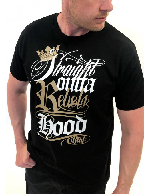 Rebels Hood T-Shirt Black/Gold/White...