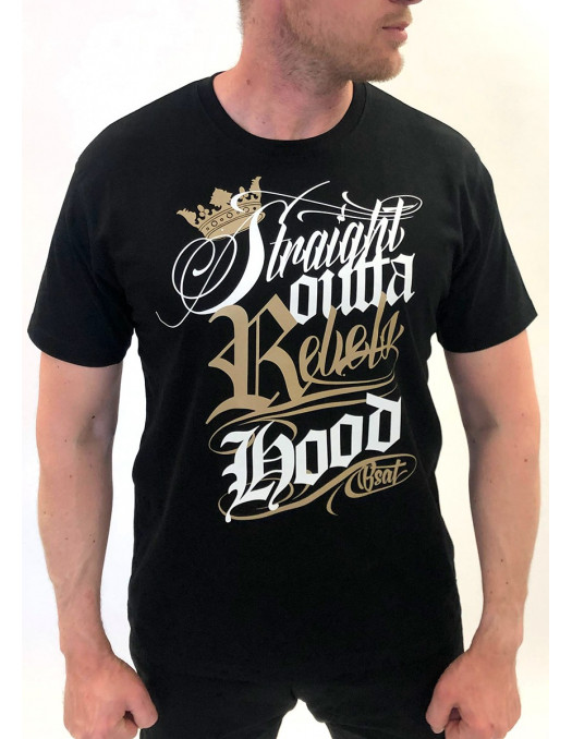 Rebels Hood T-Shirt Black/Gold/White...