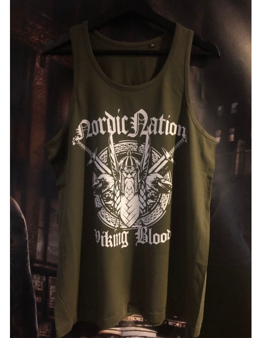 Viking Blood Tanktop Olive Green by...