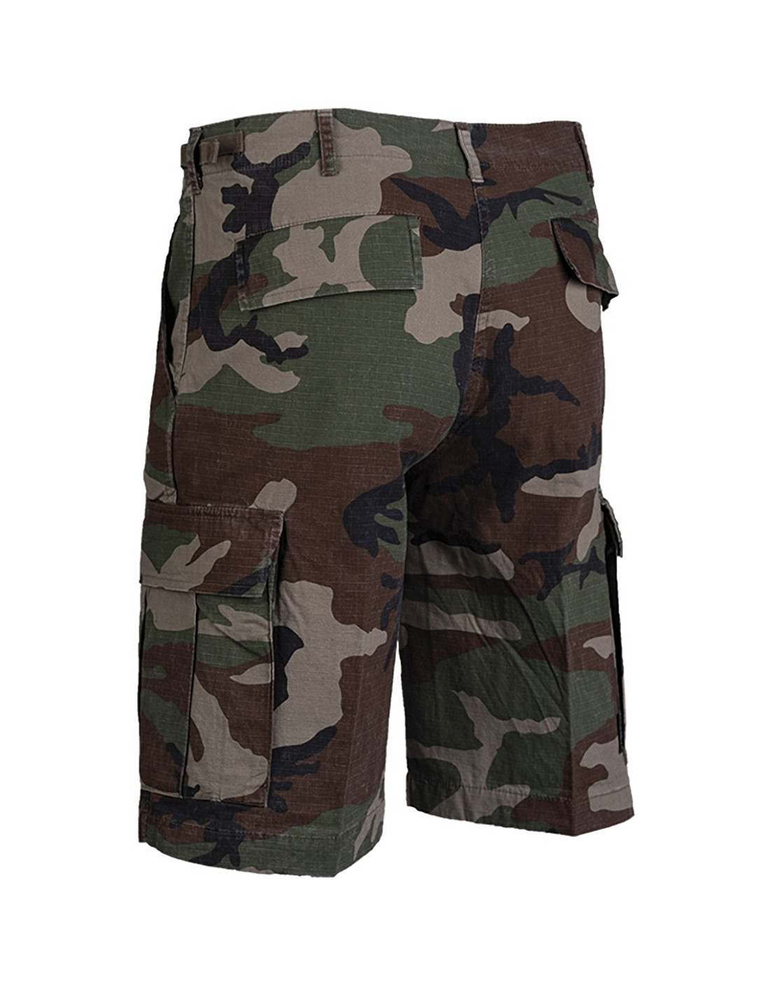 Techwear shorts Ripstop Washed Woodland Camo