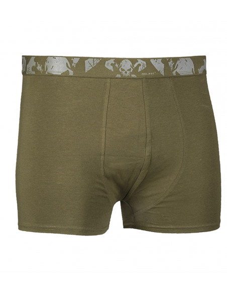 2 Pack Boxer Shorts Skull Olive by Tech Wear