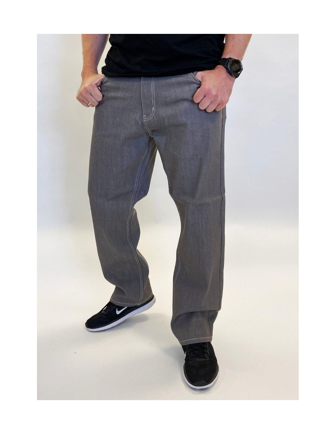 Classic Denim Jeans Grey Baggy