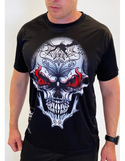 BSAT Skull on Fire T-Shirt Black