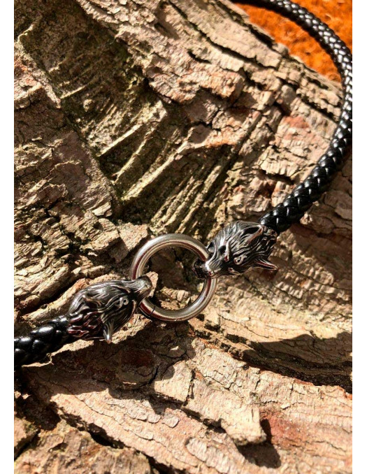 Wolf Viking Necklace Braided...