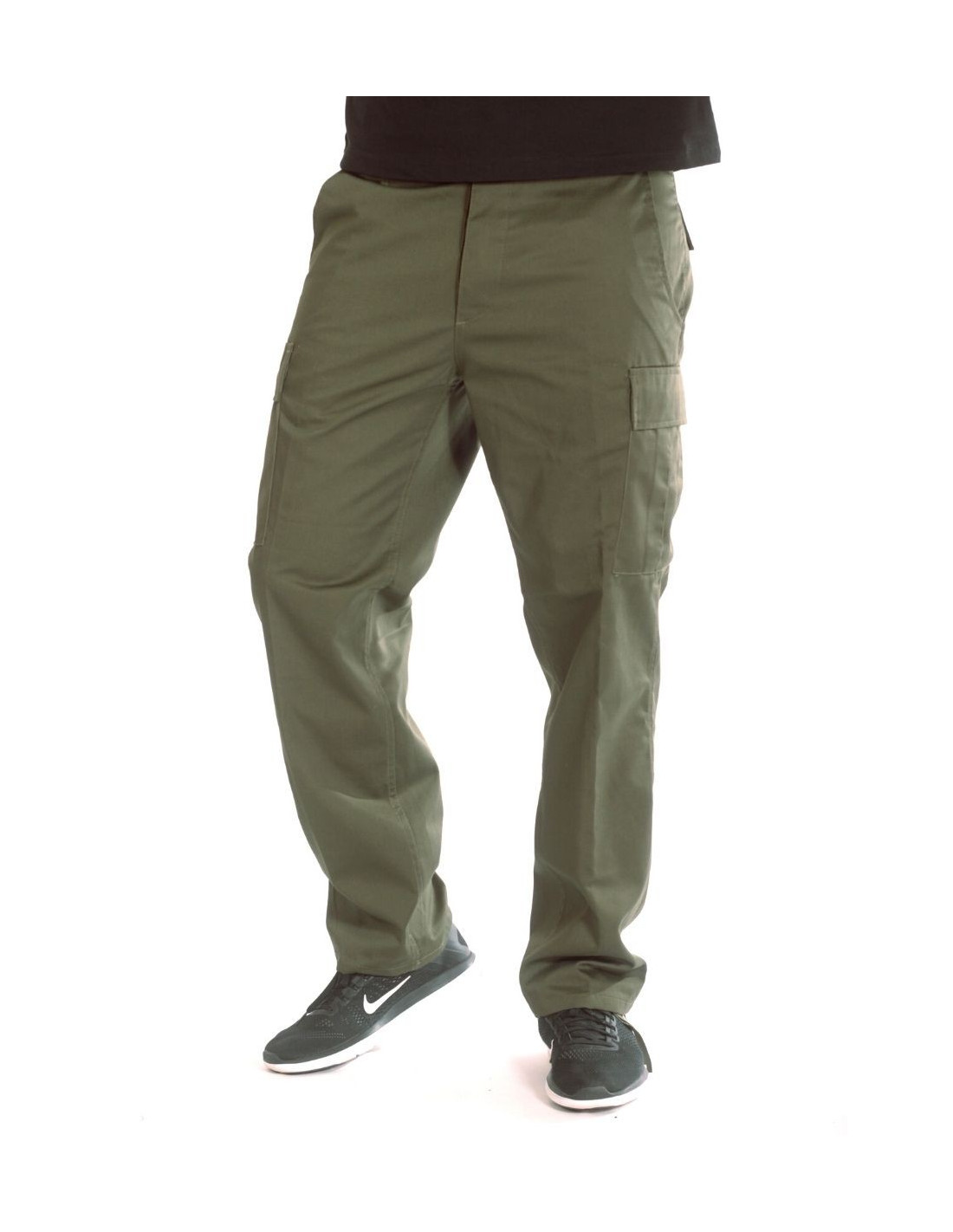 Olive Cargo Pants Regular Fit by Tech wear