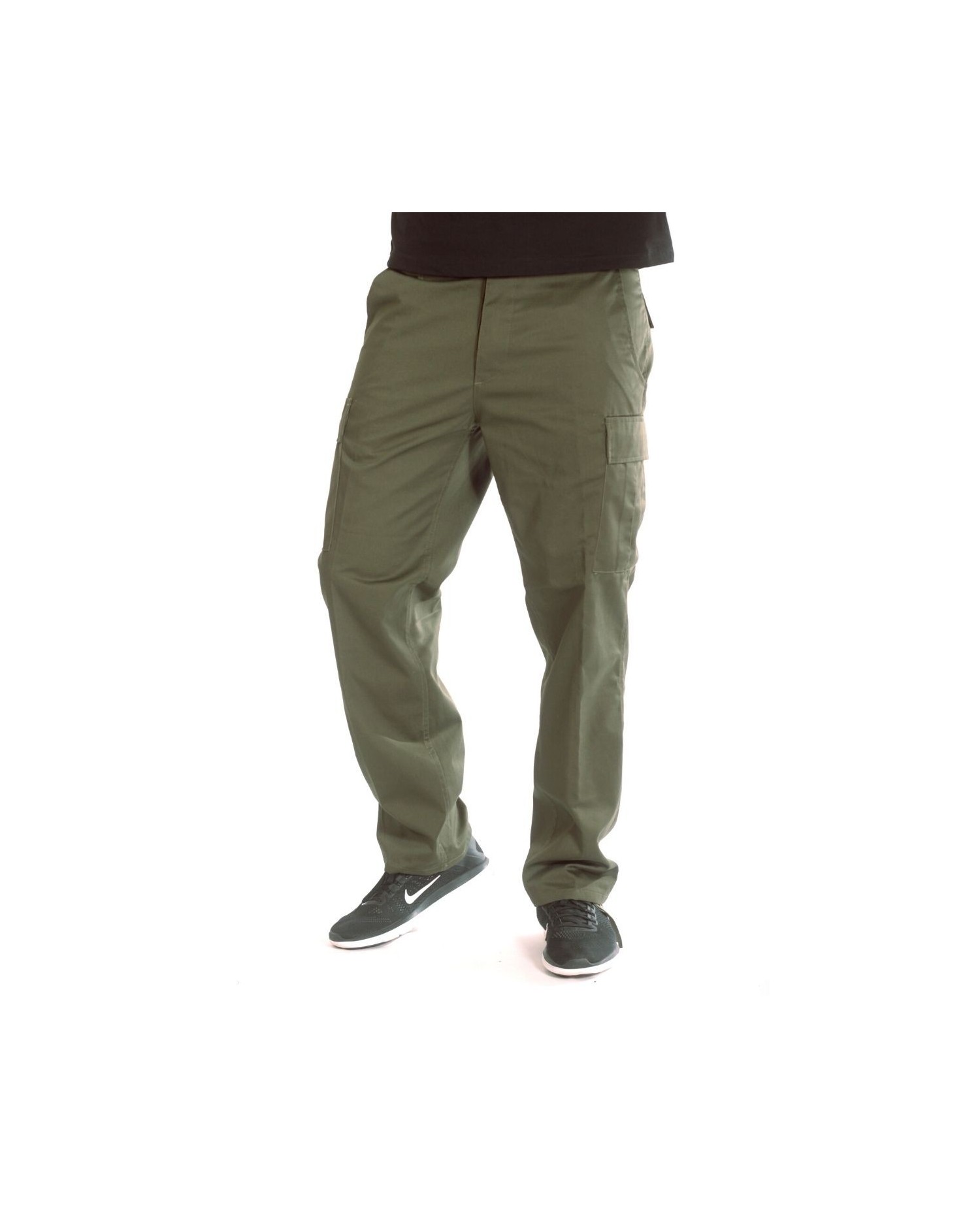 Olive Cargo Pants Regular Fit by Tech wear