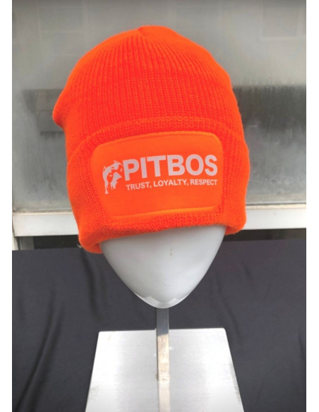 Pitbos Logo Beanie OrangeNWhite