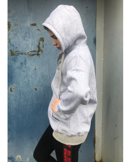 BSAT Womans Plain Zip Hoodie Grey