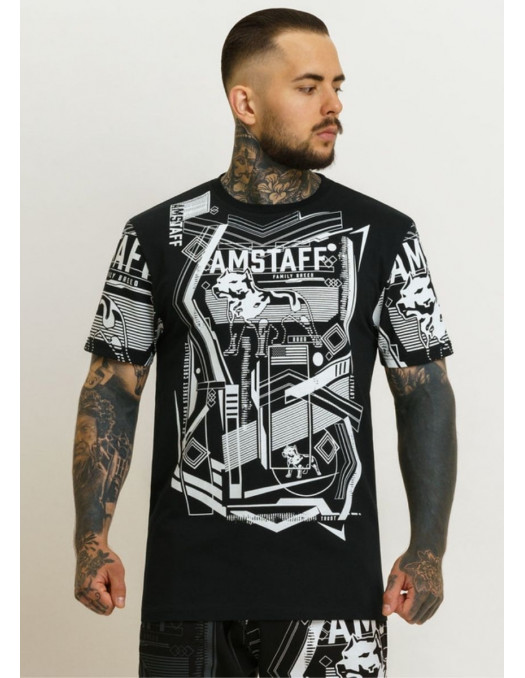 Amstaff edgy Logo T-Shirt BlackNWhite