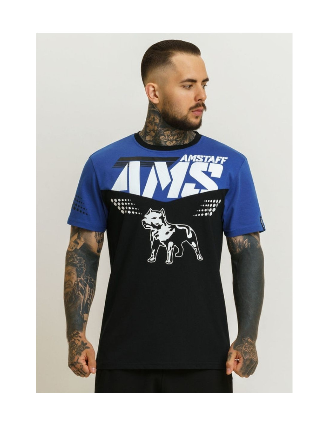 Sporty Logo TShirt BlackNBlue by Amstaff