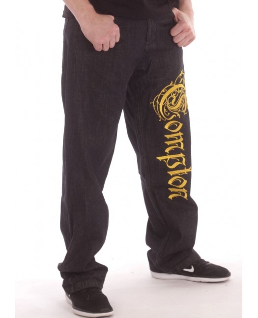 Compton Jeans BlackNGold Baggy by BSAT