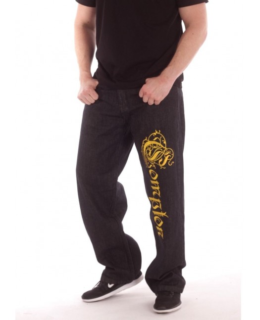 Compton Jeans BlackNGold Baggy by BSAT
