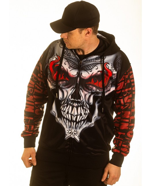 BSAT Burnin' Skull El Barrio ZipHoodie