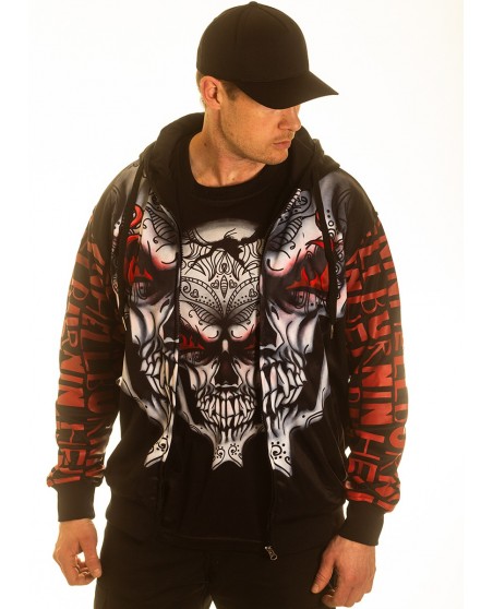 BSAT Burnin' Skull El Barrio ZipHoodie