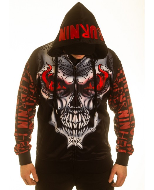 BSAT Burnin' Skull El Barrio ZipHoodie