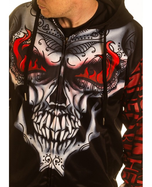 BSAT Burnin' Skull El Barrio ZipHoodie