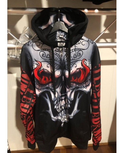 BSAT Burnin' Skull El Barrio ZipHoodie