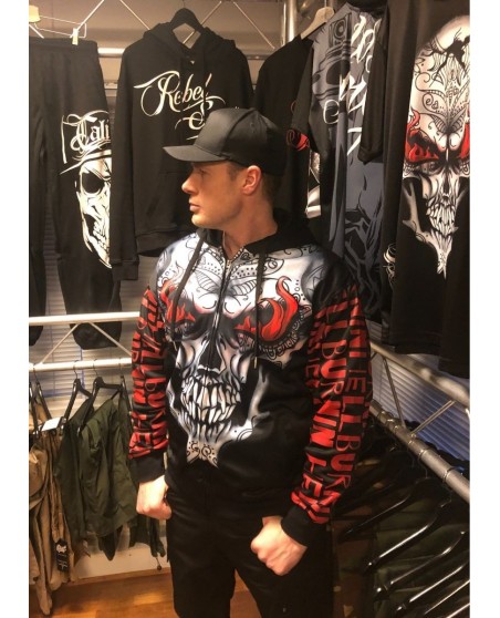 BSAT Burnin' Skull El Barrio ZipHoodie