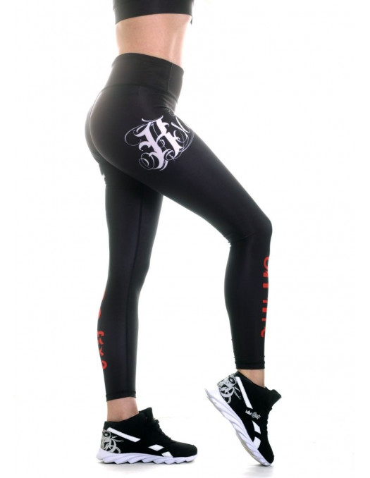 On Fire Skull Leggings Black by BSAT