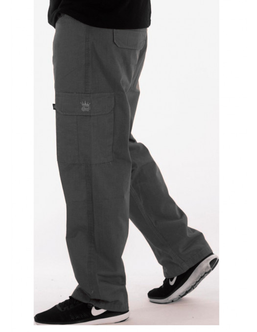 BSAT Combat Cargo Pants Dark Grey Baggy Fit