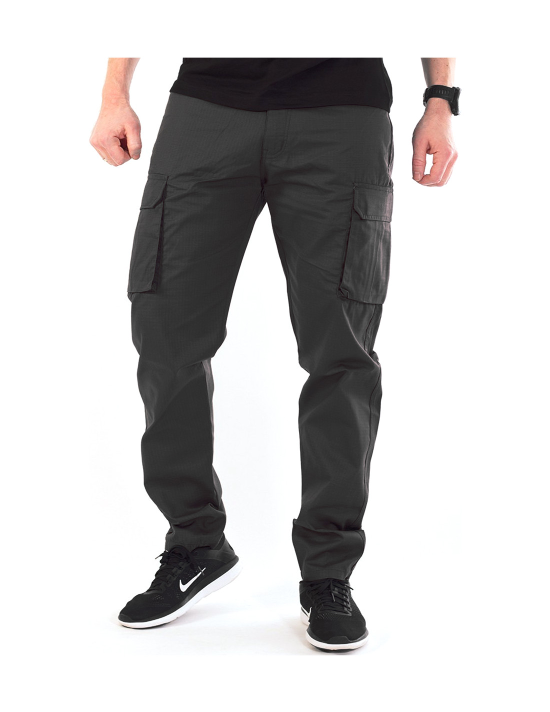 BSAT Tapered Fit Cargo Pants Dark Grey II