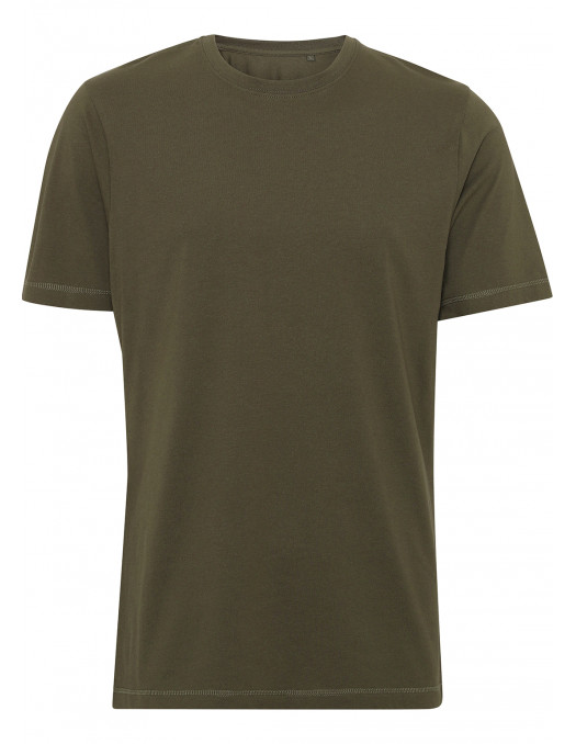 Premium Cotton T-Shirt Olive Green by TechWear in Fitted T-shirts