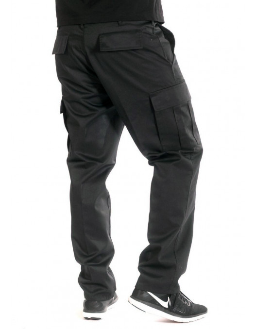 Black Cargo Pants Regular Fit by Tech...