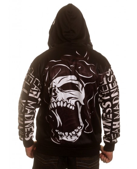 Madness Skull ZipHoodie El Barrio BlackNWhite by BSAT