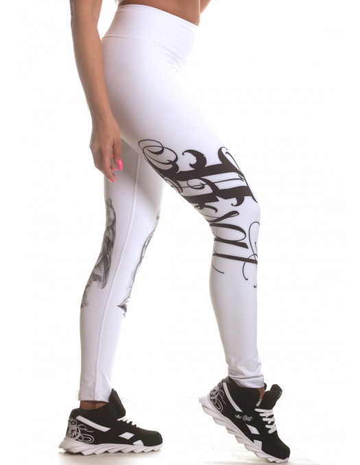 Praying Skull White Leggings