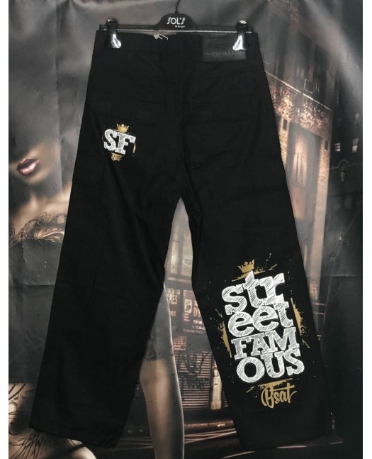 Street Famous Baggy Cargo Pants Black...