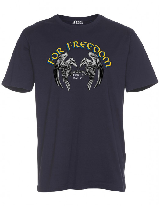 Support Ukraine For Freedom T-Shirt Navy by Nordic Worlds