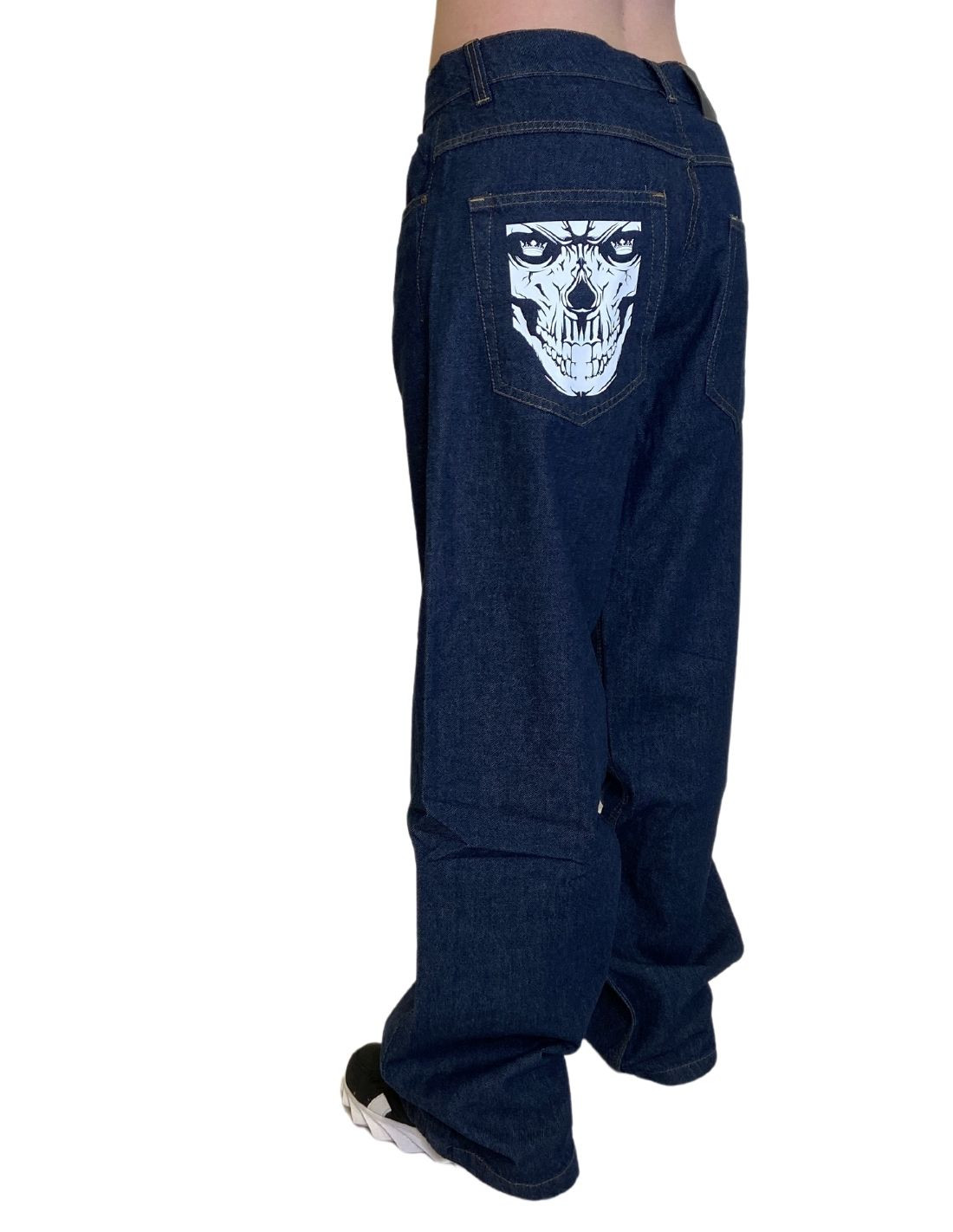 BSAT Skull Baggy Jeans Indigo Blue
