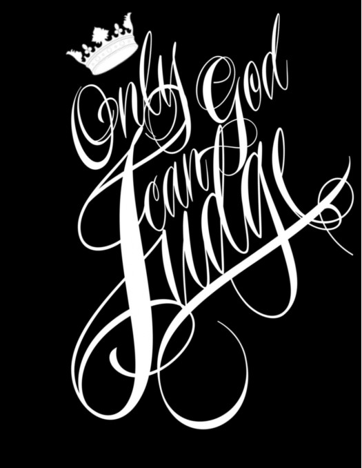 Only God Can Judge T-Shirt by BSAT Black