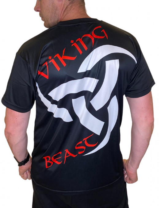 Viking Beast Triple Horn T-Shirt Black/White/Red