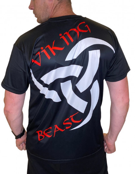 Viking Beast Triple Horn T-Shirt Black/White/Red