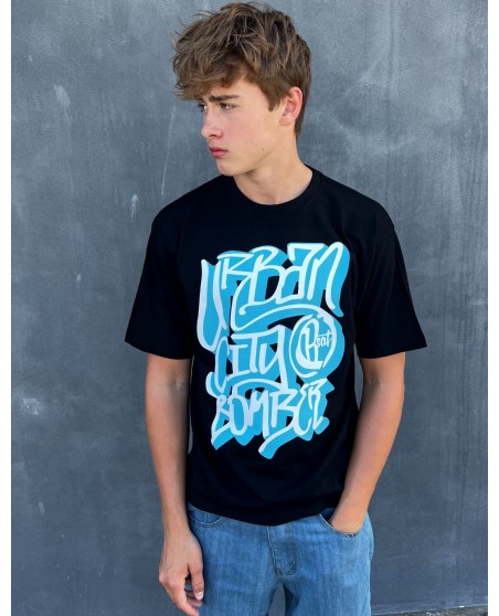 Black Urban City Bomber T-Shirt by BSAT