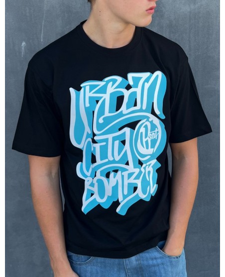 Black Urban City Bomber T-Shirt by BSAT