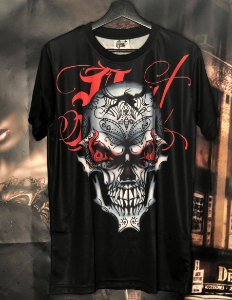 BSAT Art Script Skull On Fire T-Shirt