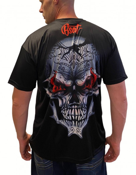 BSAT Art Script Skull On Fire T-Shirt