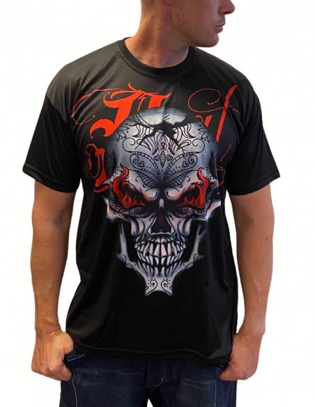 BSAT Art Script Skull On Fire T-Shirt