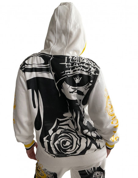 Darkness Glory Graffiti Hoodie White by BSAT