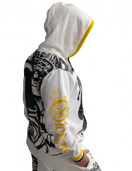 Darkness Glory Graffiti Hoodie White by BSAT