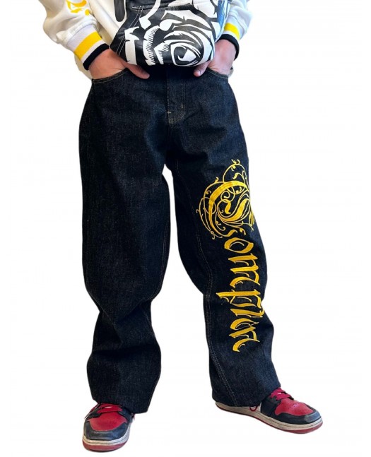 Compton Jeans BlackNGold Baggy by BSAT